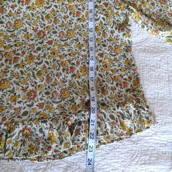 CYNTHIA Rowley Floral Oversized Calico Floral Ruffle Top L Cottagecore - Picture 8 of 11
